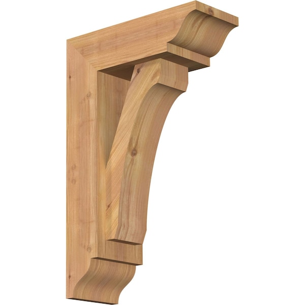 Ekena Millwork Legacy Traditional Smooth Bracket w/ Offset Brace, Western Red Cedar, 5 1/2"W x 14"D x 22"H BKT0604X14X22LEC01SWR - main